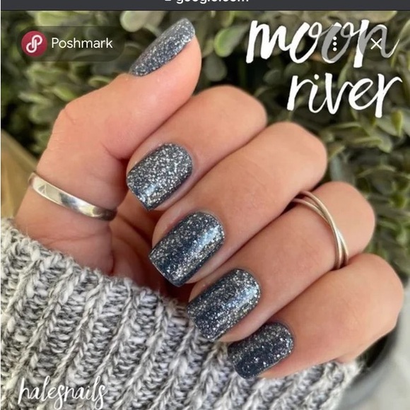 Color Street MOON RIVER Dark Gray Glitter Nail Strips Set - Picture 8 of 8